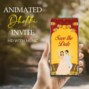 Digital Animated Dholki Night Invitation | MP4 Format