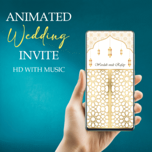 Classic Gold and White Animated Wedding Invitation | MP4 Format