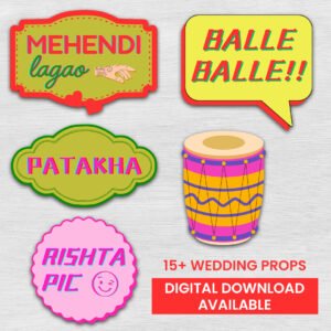 15 Desi Wedding Props | Fun Personalized Wedding Decoration printable