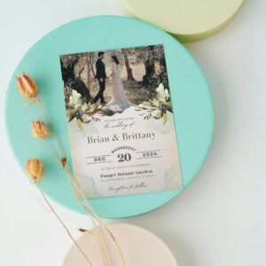 Rustic Photo Wedding Invitation | Custom Couple Portrait Invitation | Elegant Floral Save the Date Card | Printable Wedding Announcement!