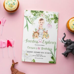 Personalized Safari-Themed Birthday Card | Customizable Jungle Adventure