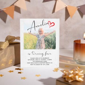 Personalized Kids Photo Birthday Invitation | Custom Printable Card
