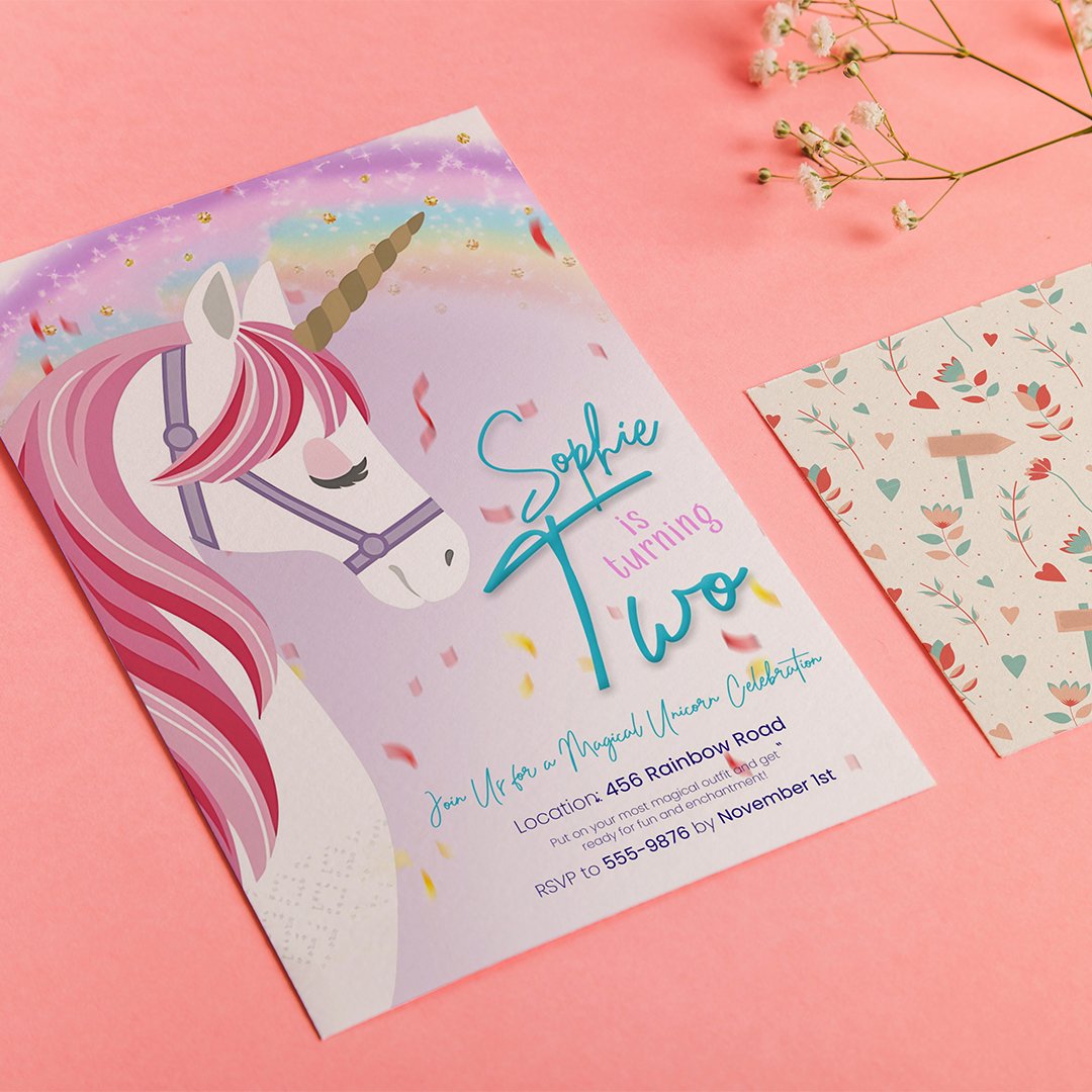 Printable Unicorn Birthday Invitation | Custom Digital Party Invite